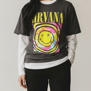 Vintage 1992 NIRVANA Graphic‎ T-Shirt Unisex Size XS Grunge Rock